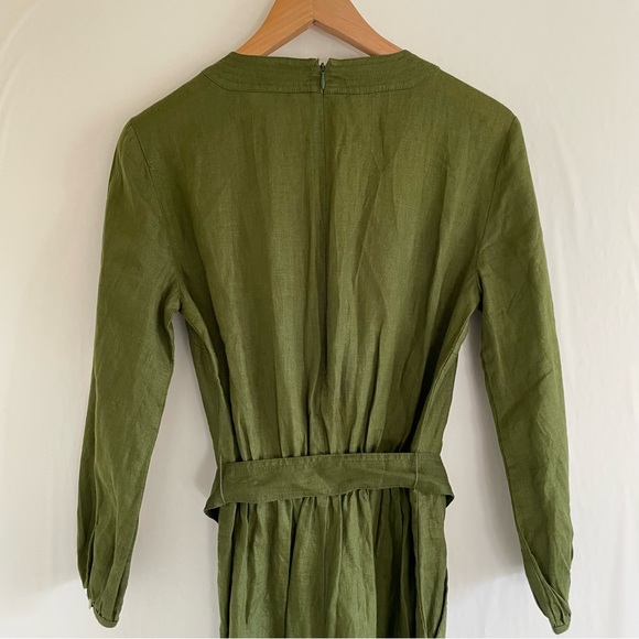 J. Crew Point Sur Olive Linen Jumpsuit Size 0 - Picture 10 of 15